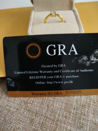 Anillo bañado oro 14k con piedra GRA