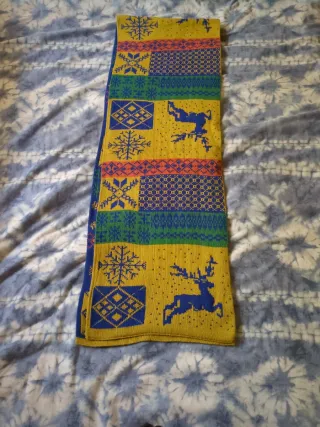 Bufanda Navideña Reindeer y Copos de Nieve