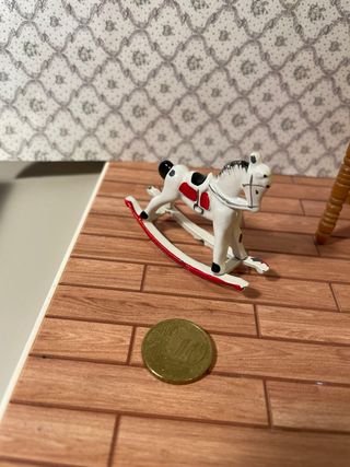 Cavallino metallo vintage per casa bambole