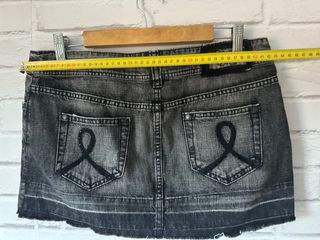 Falda vaquera Bershka gris/negra