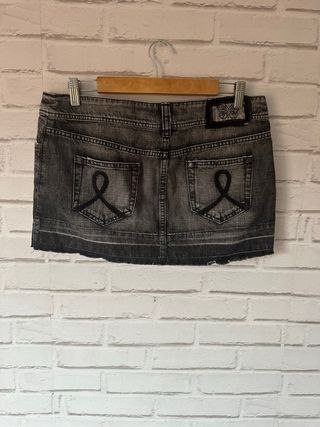 Falda vaquera Bershka gris/negra