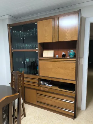 Mesa comedor ovalada con 6 sillas