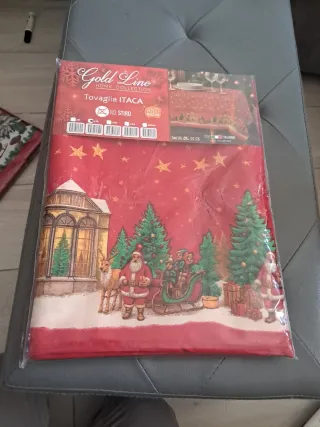 Tovaglia Natale Gold Line x 12