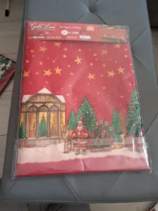 Tovaglia Natale Gold Line x 12