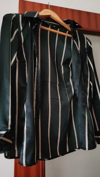 Camisa Zara Rayas Negras y Blancas