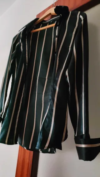 Camisa Zara Rayas Negras y Blancas