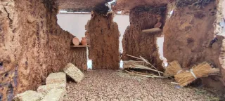 Cueva de corcho natural para Belén artesanal