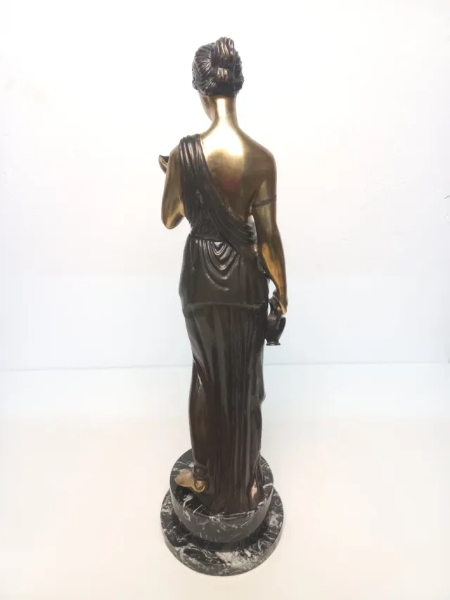 Escultura Diosa Hebe Bronce Policromado