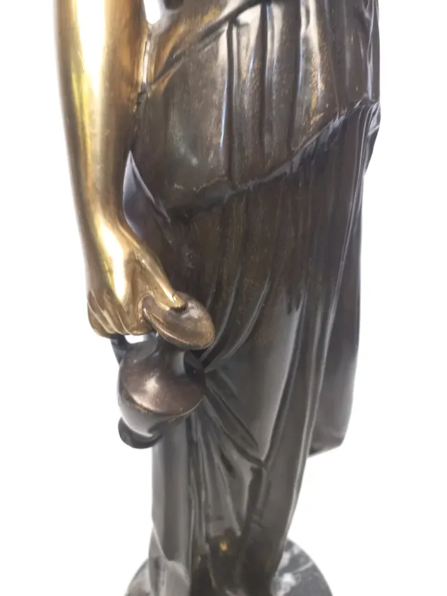 Escultura Diosa Hebe Bronce Policromado