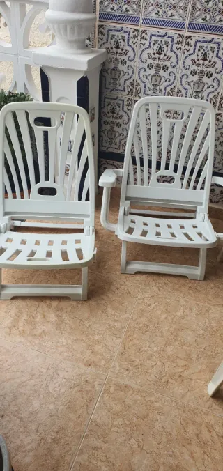 2 Sillas de Playa Plegables Blancas
