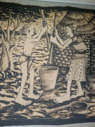 Disegno tribale africano su tela vintage
