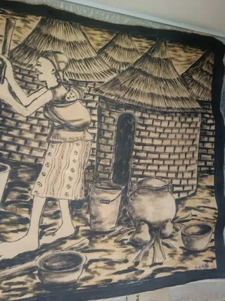 Disegno tribale africano su tela vintage