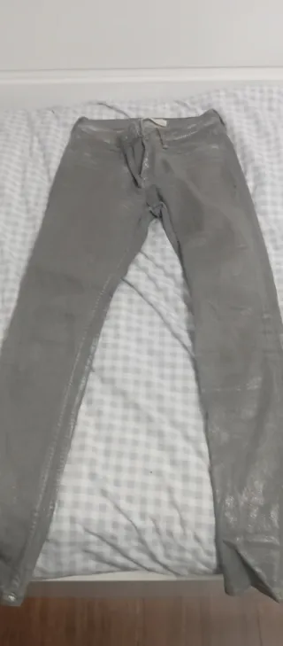 Pantalón Mango Metalizado Talla M