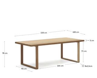 Mesa 100% exterior Canadell de madera maciza de teca reciclada 220 x 100 cm