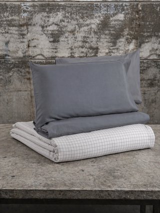 Set Lesly funda nórdica, bajera y funda almohada algodón orgánico GOTS cama 135 cm
