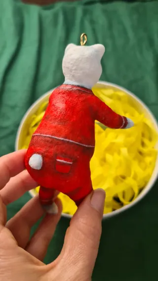 Adorno Navideño Oso Hecho a Mano