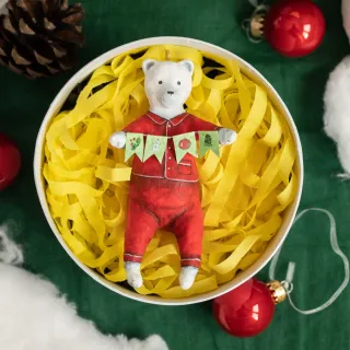 Adorno Navideño Oso Hecho a Mano