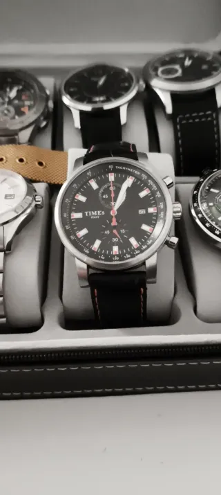 Reloj Cronómetro Times Italy Negro/Plata