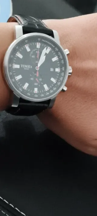 Reloj Cronómetro Times Italy Negro/Plata