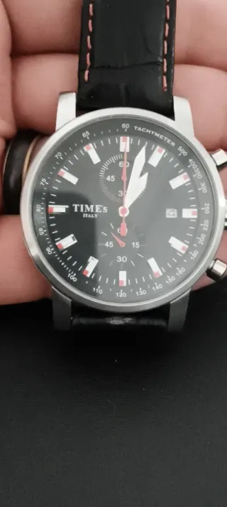 Reloj Cronómetro Times Italy Negro/Plata