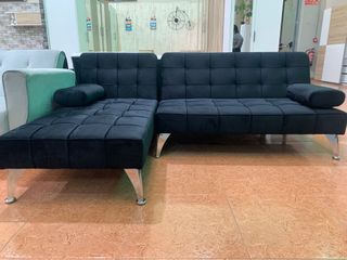 Sofá Cama Chaise Longue Negro