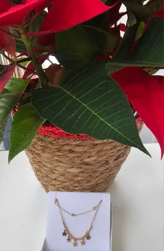 Gargantilla Plata Baño Oro 18kl Estrellas