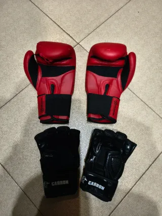Guanti MMA Leone e Guantoni Domyos Rossi