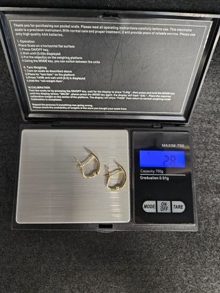 Pendientes de Oro 18K, Catalán, 2,8gr, 1,8cm