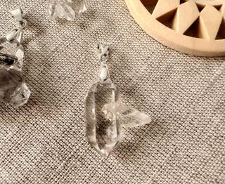 Colgantes de Herkimer en Bruto con Plata