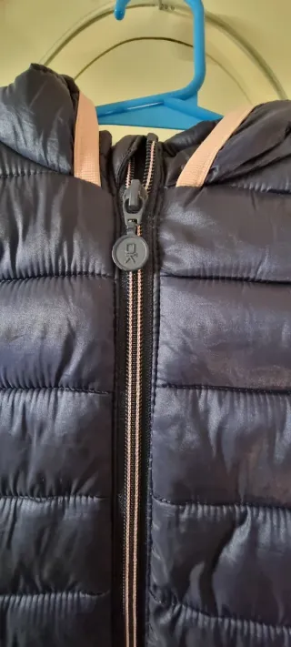 Giubbotto bambina blu con cappuccio