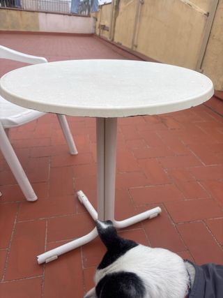 Mesa y 2 Sillas Terraza Plástico Blanco