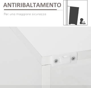 Credenza Moderna a Anta con Luci LED e Mensole in