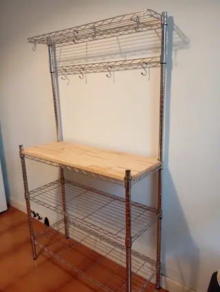 Estantería Cocina Metálica y Madera