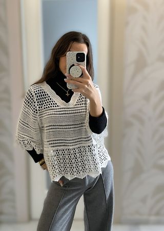 Jersey blanco de punto (tienda local)