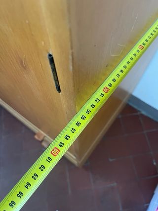 Armario madera años 70 con detalles cuero