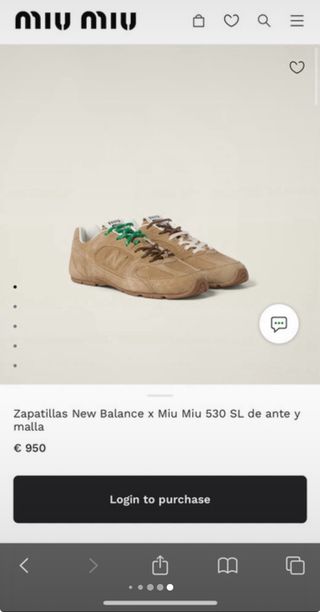 Sneakers New Balance x Miu Miu Beige/Verde
