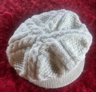 Gorro de lana tejido blanco