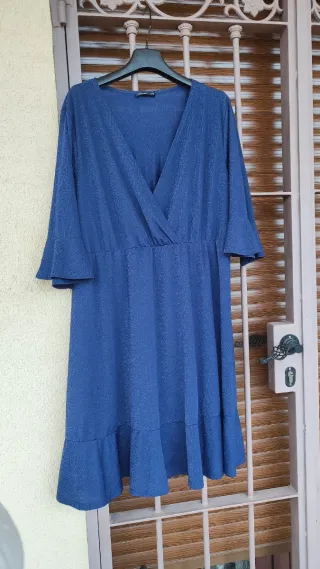 Vestido brillante azul plateado (navidad)