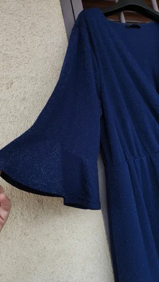 Vestido brillante azul plateado (navidad)