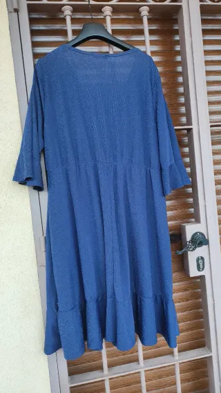 Vestido brillante azul plateado (navidad)