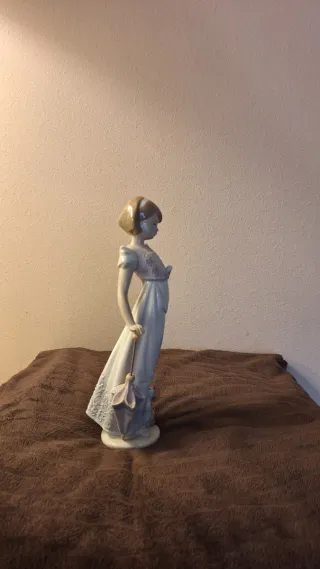 Figura Lladro Niña con Paraguas y Perro