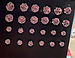 2 pares pendientes circonita rosa