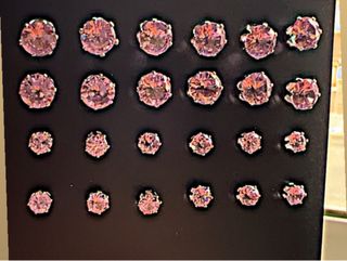 2 pares pendientes circonita rosa