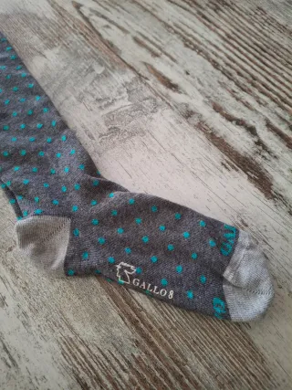 Calzini Gallo bimbo pois grigio/blu