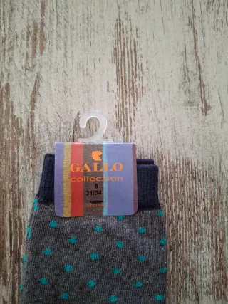 Calzini Gallo bimbo pois grigio/blu