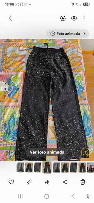 Pantalón negro con pedrería