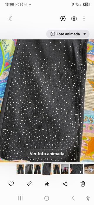 Pantalón negro con pedrería