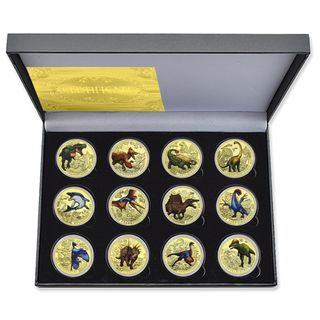 COLECCIÓN MONEDAS DINOSAURIOS EN ESTUCHE