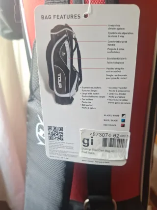 Bolsa para palos de golf.