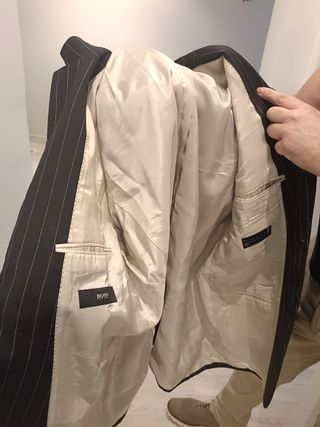 Traje Hugo Boss Raya Negra Talla L